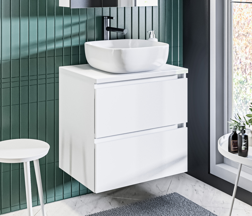 Аксессуары для ванной, Столешница Люкс СБ-3166 Белый глянец