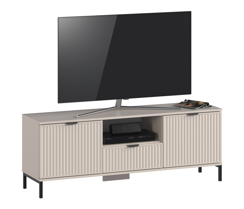 ТВ-тумбы, Тумба под ТВ с полкой для гостиной Турин Кашемир серый/МДФ Кашемир