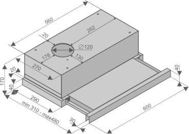 Кухонная вытяжка Helena White 60