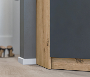 Шкаф угловой Сидней СБ-2589 Дуб дикий/Диамант серый