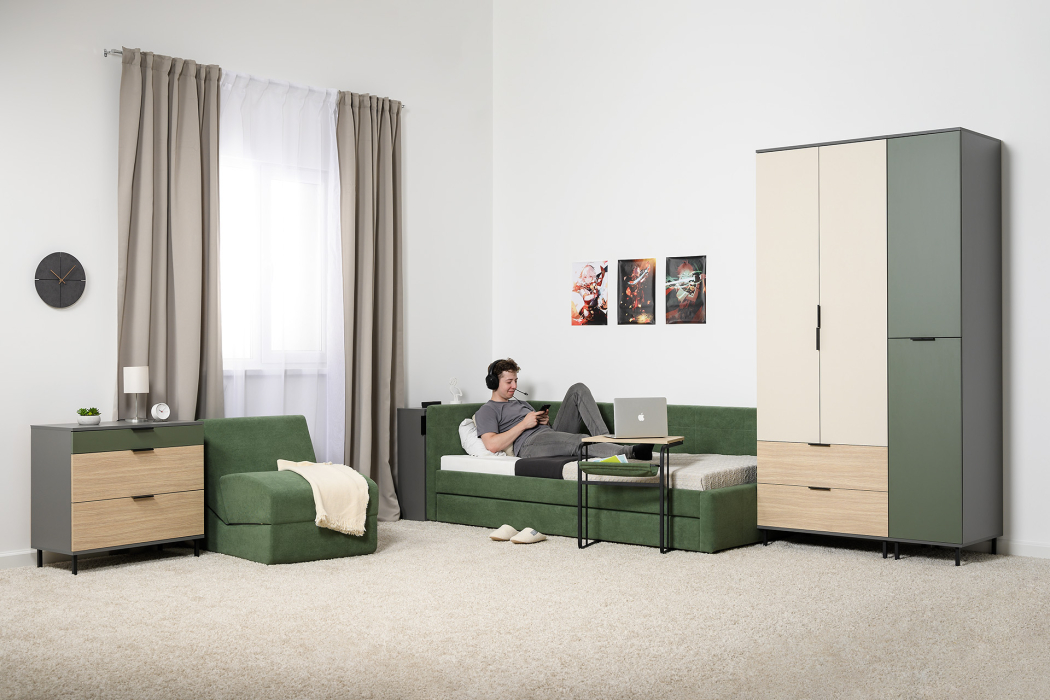 Для одежды, Шкаф Марвэл 16.317.02, темно-серый, сатин, плэйн