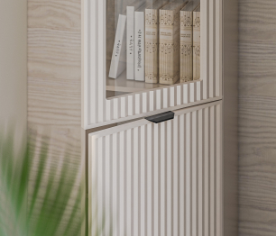 Шкаф-витрина Турин СБ-3567 Кашемир серый/МДФ Кашемир