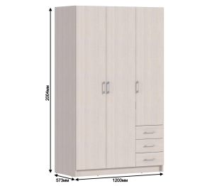 Шкаф 3 дверный Терра СБ-2797/1