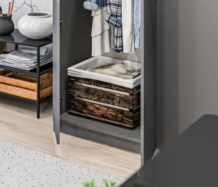 Шкаф 3 дверный Бруклин СБ-3347 Диамант серый