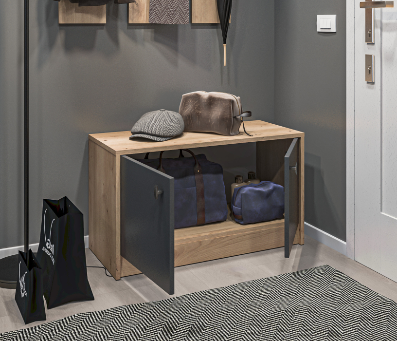 Тумбы, Тумба Сидней СБ-2583 Дуб дикий/Диамант серый