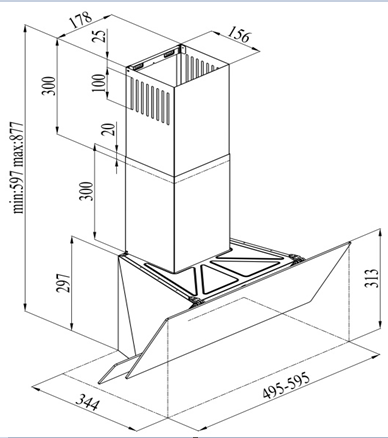 Вытяжки, Кухонная вытяжка Oriole Black 60
