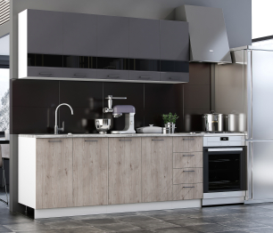 Кухня Астра 2,0 м Графит софт/Дуб галиано МДФ