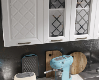 Кухня Агава 1,6 м Акация Белая/Мята МДФ