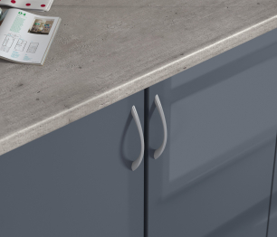 Кухонный гарнитур Катя Белый/МДФ Белый глянец,Графит глянец/МетрополитанR5