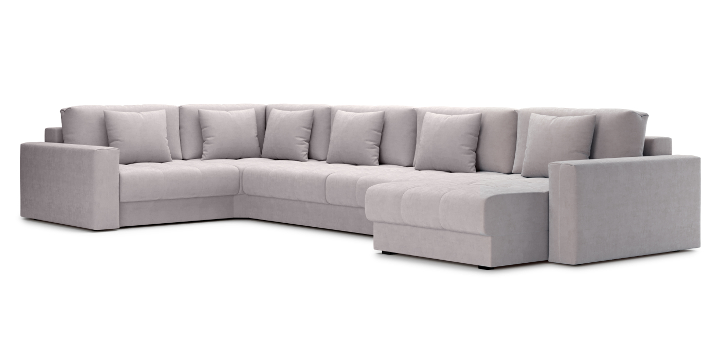 Диваны угловые в гостиную, Диван П-образный Кастел