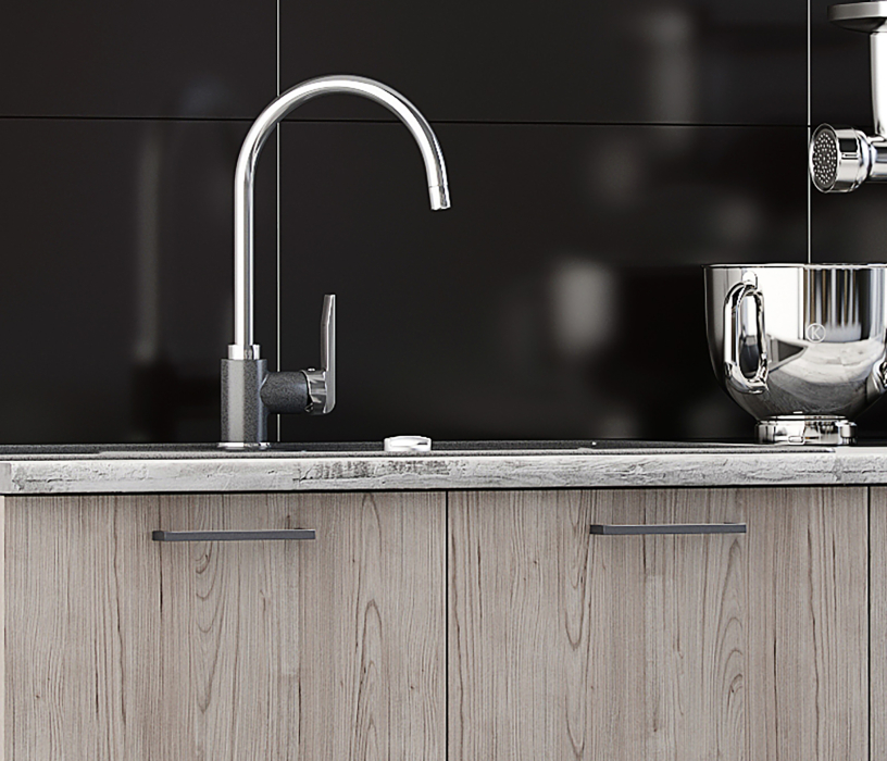 Кухня 2 метра, Кухня Астра 2,0 м Графит софт/Дуб галиано МДФ