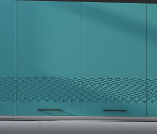 Кухня Лагуна 2,0 м Морская волна/Дуб седой МДФ