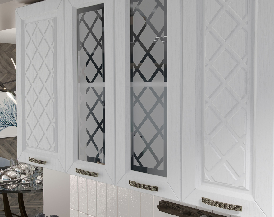 Кухонные гарнитуры, Кухня Агава 1,6 м Акация Белая/Мята МДФ