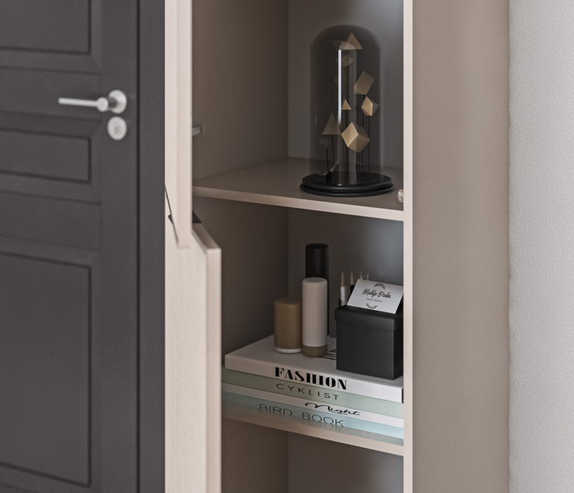 Шкафы пеналы, Шкаф-пенал Турин СБ-3568 Кашемир серый/МДФ Кашемир