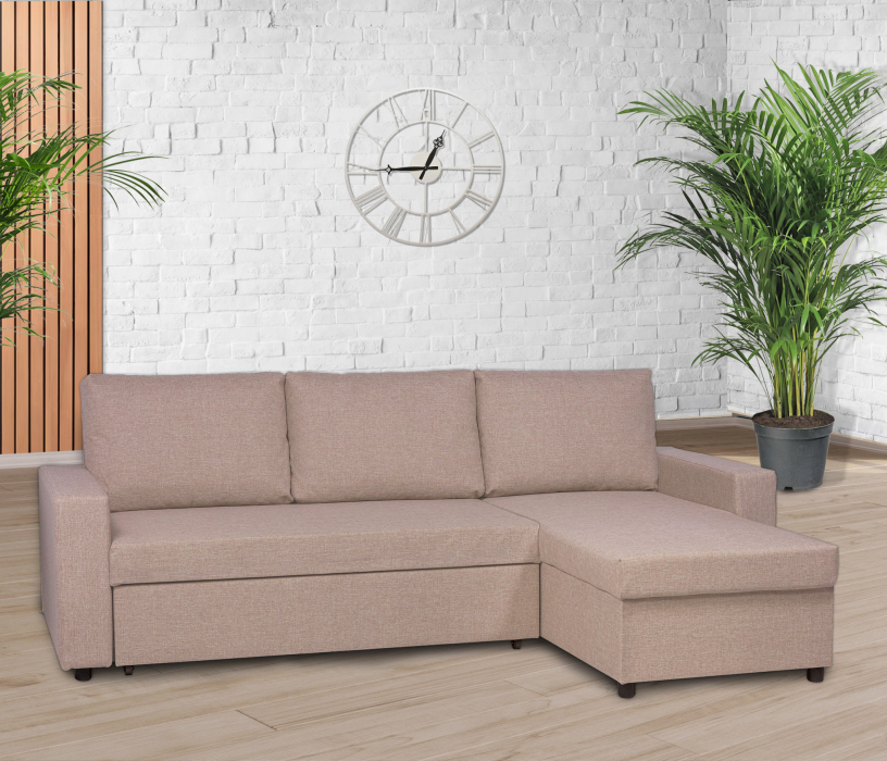 Диваны угловые в гостиную, Угловой диван-кровать Турин, рогожка