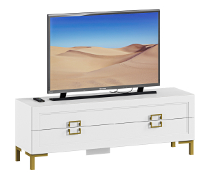 Тумба под телевизор Ассоль СБ-3433 Белый/МДФ Белый