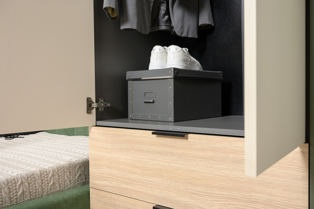 Для одежды, Шкаф Марвэл 16.317.02, темно-серый, сатин, плэйн