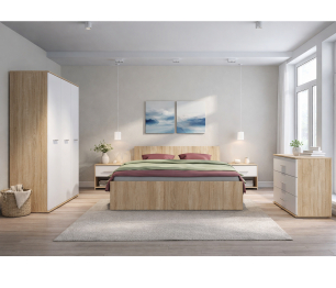 Мамбо Спальня Комплект 3 Дуб Сонома/Белый