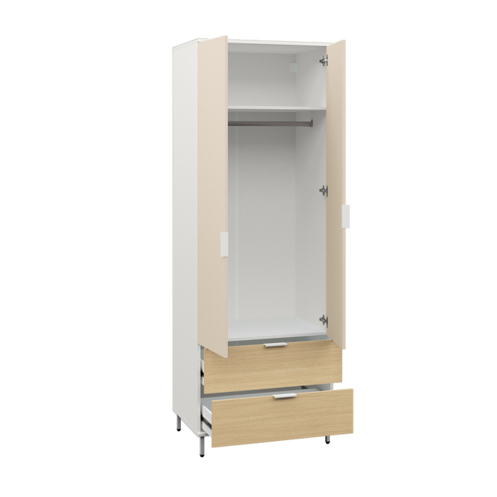 Для одежды, Шкаф Марвэл 16.317.02, белый, сатин, плэйн