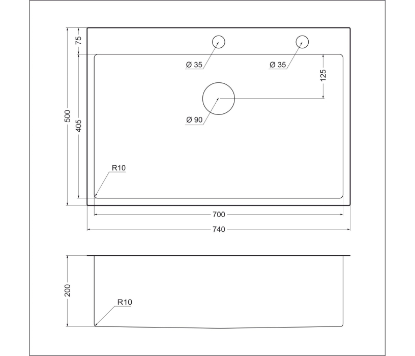 Кухонные мойки, Мойка универсального монтажа EMB-125A PVD Nano