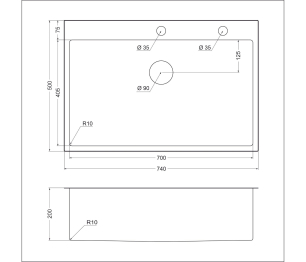 Мойка универсального монтажа EMB-125A PVD Nano