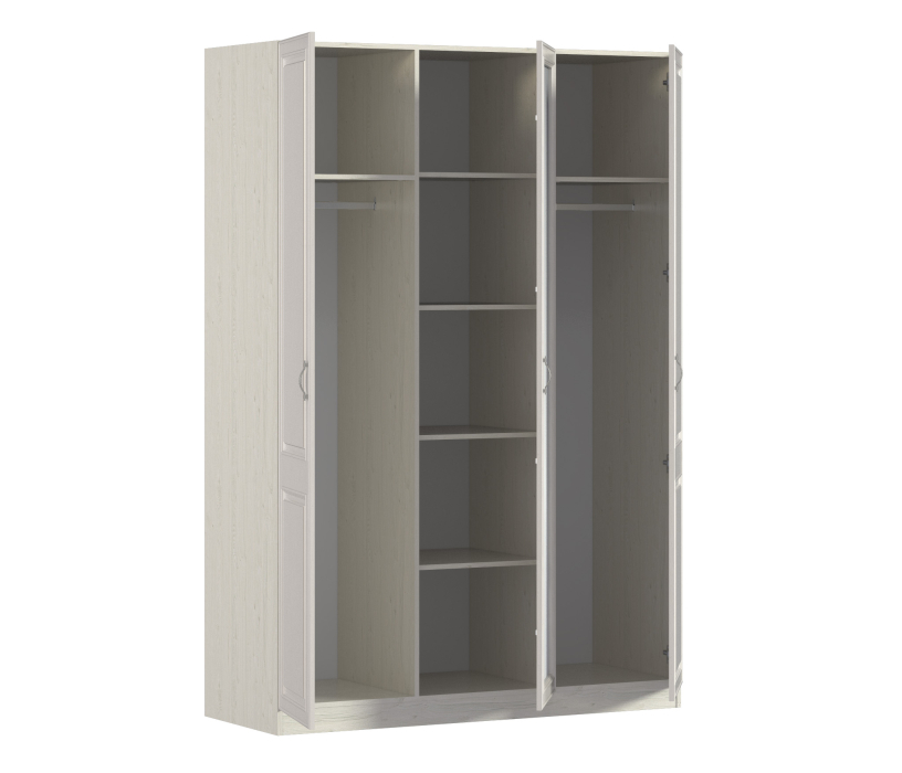 В спальню, Шкаф 3х дверный с зеркалом Гранд / Ливерпуль СБ-3512 Дуб Приморский Белый/МДФ Классика Светлый