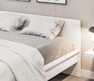 Леон/Бруклин СБ-3369 Кровать белая с матрасом Тропикана-Боннет плюс 1600*2000