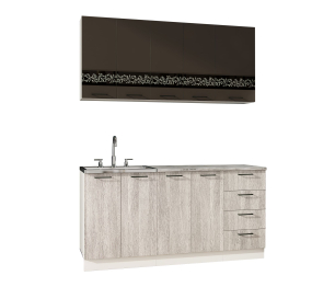 Кухня Милена 1,6 м Смоки софт/Вяз МДФ