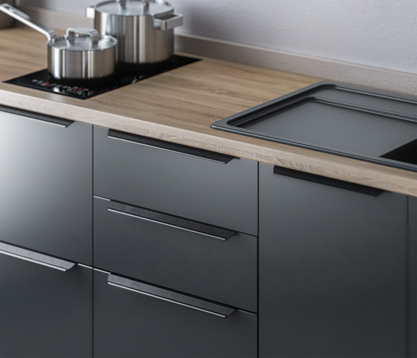 Кухня 2 метра, Кухонный гарнитур ЛОФТ Регина Песочный/Диамант серый, Дуб дикий 2,4 м