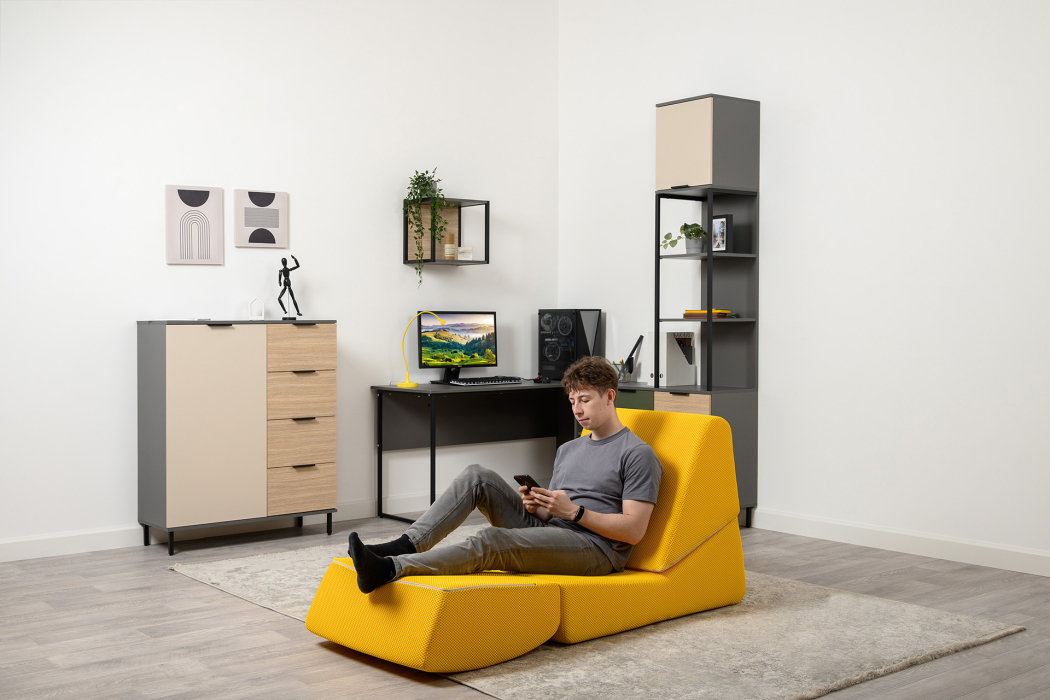 Детские полки, Полка Марвэл 16.487, темно-серый, плэйн