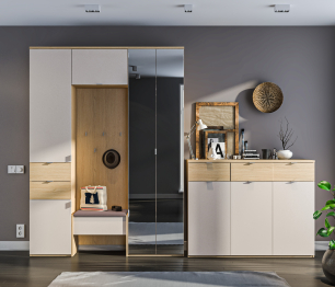 Комод Афина СБ-3342 Дуб Винченца/Дуб Винченца,Кашемир серый