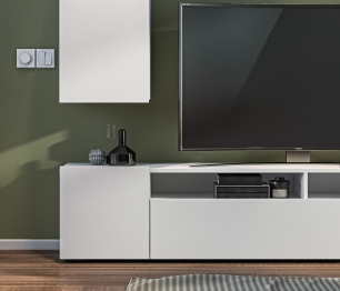 Стенка Медея СБ-3389 Белый/Белый глянец