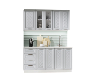 Кухня Агава 1,6 м Серый МДФ