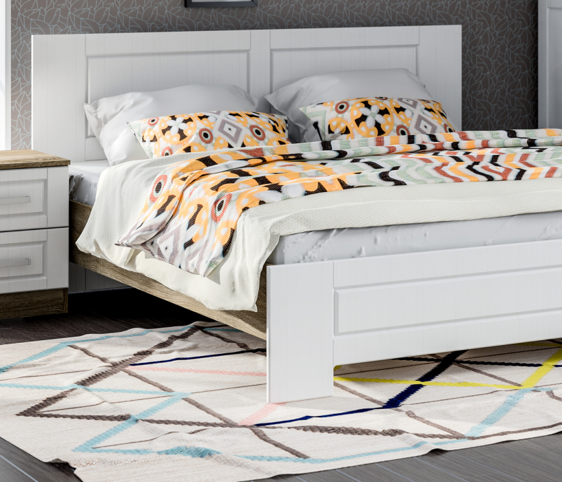 Белые, Кровать 1600 Илона (Прованс) СБ-2673/1