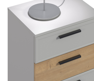 Тумба с ящиками Милан СБ-3295 Серый/Дуб Гамильтон,МДФ Светло серый