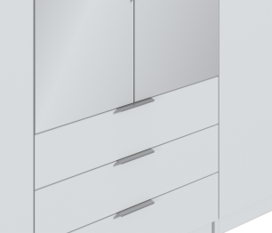 Шкаф 6-ти дверный Николь СБ-2593/1 Белый