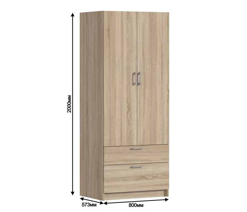 Шкафы распашные, Шкаф Терра СБ-3292 Дуб Сонома